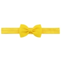 Bright yellow ribbed grosgrain ribbon bow headband with high-elastic band for baby girls - Bright Yellow (10)
