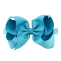 Bandeau élastique bleu clair avec grand nœud en ruban gros-grain de 6 pouces - Bleu Cyan (7)
