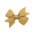 Pinza para el pelo de lazo de cinta grosgrain caqui de doble capa para niñas y bebés - Caqui