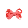 Deep pink grosgrain ribbon bow hair clip with elegant layered fold design for girls - Coral Pink (15)