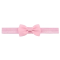 Baby girl pink ribbed bow elastic headband with candy color soft fabric stretch - Pink (11)