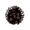 Chouchou fleur en ruban gros-grain marron foncé avec élastique haute résistance - Style Café (3)