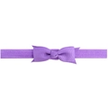 Elastic lavender grosgrain ribbon bow headband for baby girls with ribbed texture - Lavender Purple (5#)
