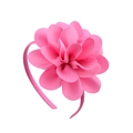 Diadema artesanal para niñas con flor de cinta de varias capas en color rosa fucsia - Rojo Rosa (13)