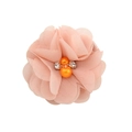 Handmade 5cm pink chiffon flower with pearls and rhinestones for DIY hair accessories - Pink (8)