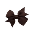 Pinza para el pelo clásica con lazo de cinta grosgrain marrón oscuro para niñas - café