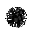 Eleganter tiefschwarzer Haarschmuck aus Ripsband in mehrlagigem Blumen-Design - Schwarzer Stil (4)