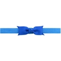 Dark blue ribbed grosgrain bow headband with elastic band for baby girls and toddlers - Dark Blue (6#)