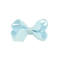 Light blue grosgrain ribbon bow hair clip with layered 3D structure for children - Light Blue (17)