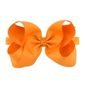 Nœud en ruban gros-grain orange de 15 cm sur un bandeau élastique assorti pour enfants - Orange (9)