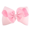 8 inch pink grosgrain ribbon hair bow clip for baby girls and toddler accessories - Pink