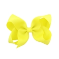 Handmade bright yellow grosgrain ribbon hair bow clip for kids with textured finish - Creamy Yellow (32)