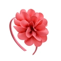 Diadema de flores de cinta rosa coral para niñas con pétalos en capas de estilo 3D - Rosa Coral (15)