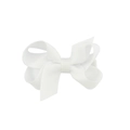 Classic white grosgrain ribbon bow hair clip for children's hair accessories - White (18)