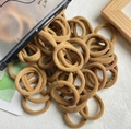 Brown nylon hair tie set with high elasticity and translucent zipper storage bag - Khaki