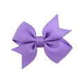 Barrette à cheveux classique en ruban gros-grain violet pour filles, texture côtelée - Violet
