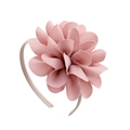 Diadema rosa con flores multicapa para niñas con lazo hecho a mano en tejido de tela de grano - Rosa Empolvado (16)