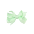 Mint green ribbon hair bow clip with ribbed grosgrain texture and double layered design - Mint Green (19)