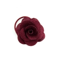 Chouchou fleur de rose rouge vin multicouche en relief avec texture en tissu maille - Bordeaux