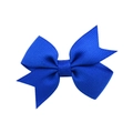 Barrette nœud classique en gros-grain bleu marine pour filles avec texture côtelée - Bleu foncé