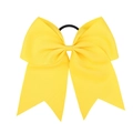 8 inch yellow grosgrain ribbon hair bow with swallowtail design and elastic rubber band - Yellow