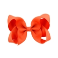 Bright orange jumbo bow hair clip for girls made of premium ribbed grosgrain ribbon - Bright Orange (31)