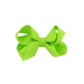 Neon green grosgrain ribbon bow hair clip for children with ribbed texture detail - Lime Green (20)