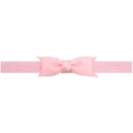 Pink ribbed grosgrain bow elastic headband for baby girls with high stretch band - Light Pink (Style 11)