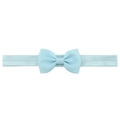 Light blue elastic baby headband featuring a ribbed fabric bow for infants and toddlers - Sky Blue (17)