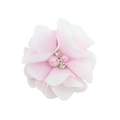 Fiore di chiffon rosa chiaro 5cm per capelli con perla cucita a mano e centro in strass - Rosa Chiaro (11)