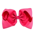 8 inch large hot pink grosgrain ribbon hair bow for girls and babies - Rose Red