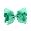 Grosgrain ribbon bow hair clip in vibrant mint green for girls and children - Mint Blue (35)