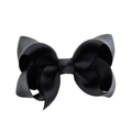 Classic large black grosgrain ribbon hair bow clip for girls and toddlers - Black Style (4)