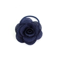 Élastique à cheveux rose en tissu bleu foncé tridimensionnel avec bande élastique - Bleu foncé