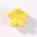 Vibrant yellow flower-shaped mini hair claw clip with a matte resin finish for kids - Yellow Style(10)