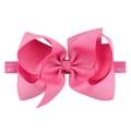 Nœud rose vif de 15 cm en ruban gros-grain avec bandeau élastique souple pour bébés - Rose Vif (13)