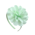 Diadema de flor verde menta hecha a mano con cinta de grogrén multicapa para niñas - Verde Claro (19)