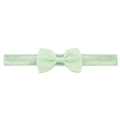 Detailed view of mint green ribbed fabric bow headband for infants with elastic band - Mint Green (19)