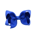 Classic royal blue grosgrain ribbon bow hair clip with textured fabric for kids - Dark Blue Style(6)