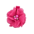 Molletta a fiore in chiffon rosa 5 cm con perle e strass per accessori per capelli fai-da-te - Rosa Fucsia (14)
