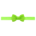 Neon green elastic headband with a grosgrain ribbon bow for babies and children - Lime Green (20)