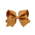 Caramel grosgrain ribbon hair bow for girls with premium multi-layer texture design - Caramel (2)