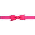 Elastic baby headband with a handmade rose red ribbed ribbon bow for girls - Rose Red (14#)