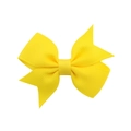 Barrette à cheveux classique avec nœud en ruban gros-grain jaune vif pour filles - Jaune