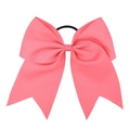 Pink 8-inch grosgrain ribbon bow hair tie with elastic rubber band for kids - Hot Pink
