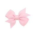 Barrette à nœud en ruban gros-grain rose pour filles au design classique double - Rose