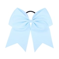 8 inch light blue grosgrain ribbon bow hair tie with long swallowtail streamers for girls - Light Blue