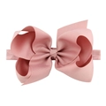 Bandeau bébé rose poudré avec grand nœud de 6 pouces en ruban de gros-grain - Rose Poudré (16)