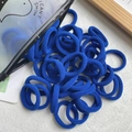 Set of high-elastic blue seamless nylon hair ties in a frosted zipper bag for girls - 20 Pieces Set / Blue (6)