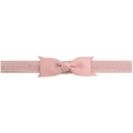Light pink ribbed grosgrain bow headband for baby girls with high elastic soft band - Soft Pink (16#)